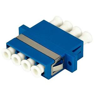 Adapter quad LC/UPC (blauw met metaal en flange)